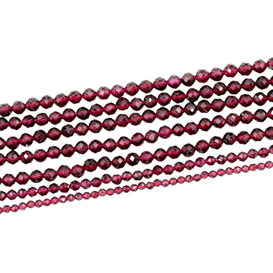 Fil de perles facettées Grenat