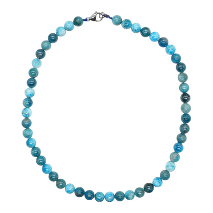 Collier boule Apatite bleue