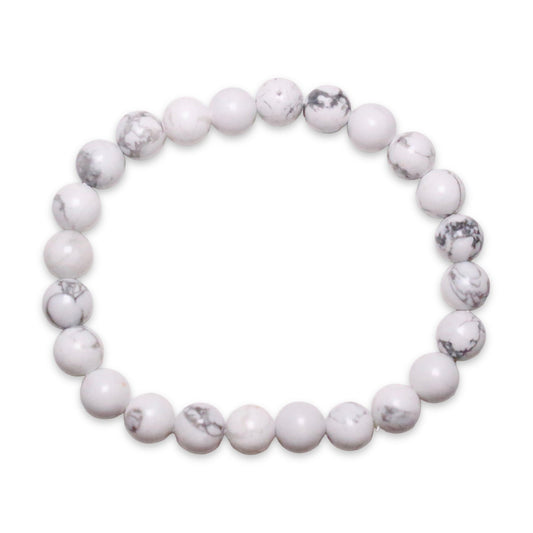 Bracelet Howlite blanche A taille homme