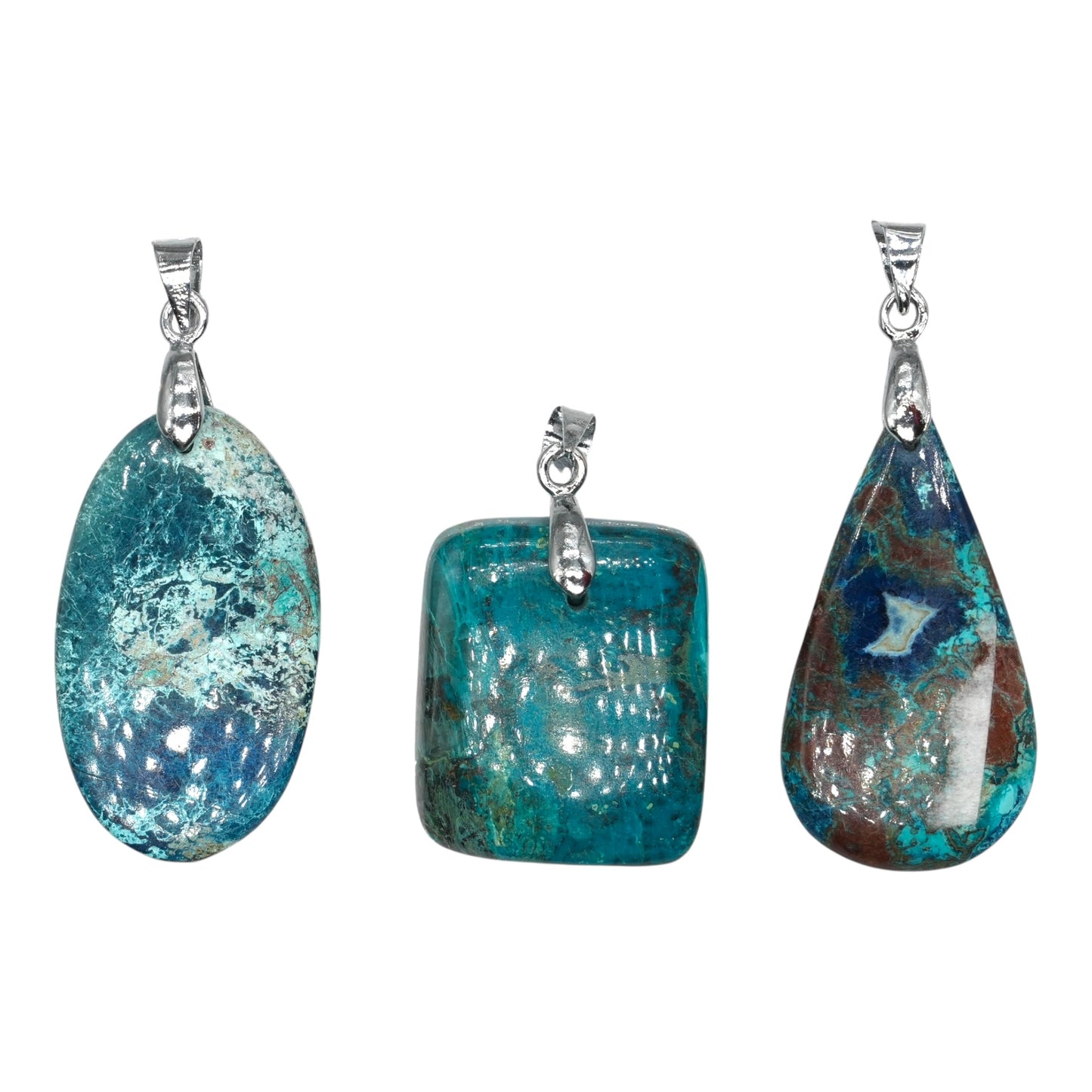 Pendentif Turquoise Shattuckite bélière incluse (forme aléatoire)