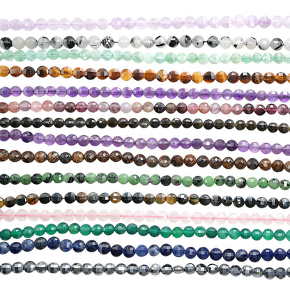 Fil de perle en rond plat facetté 6 mm (15 pierres disponible)