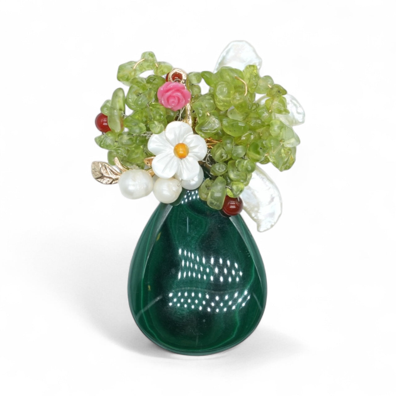 Broche Malachite AAA 8x4 cm