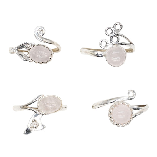 Bague réglable quartz rose modèle aléatoire