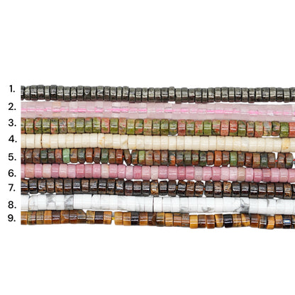 Fil de perle Heishi en pierre naturelle