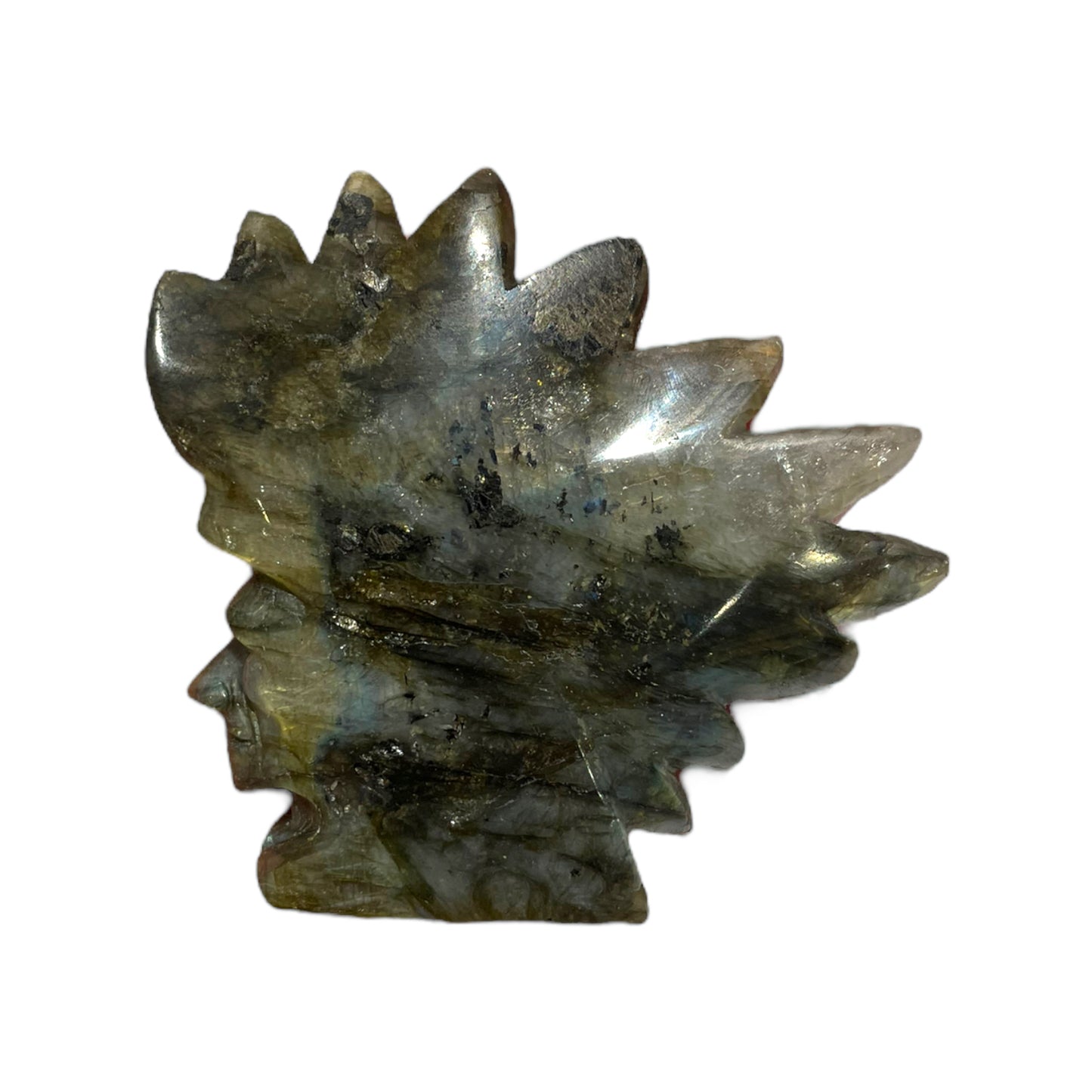 Tête d’indien en Labradorite pièce unique 8x8.5x2 cm numéro TI1