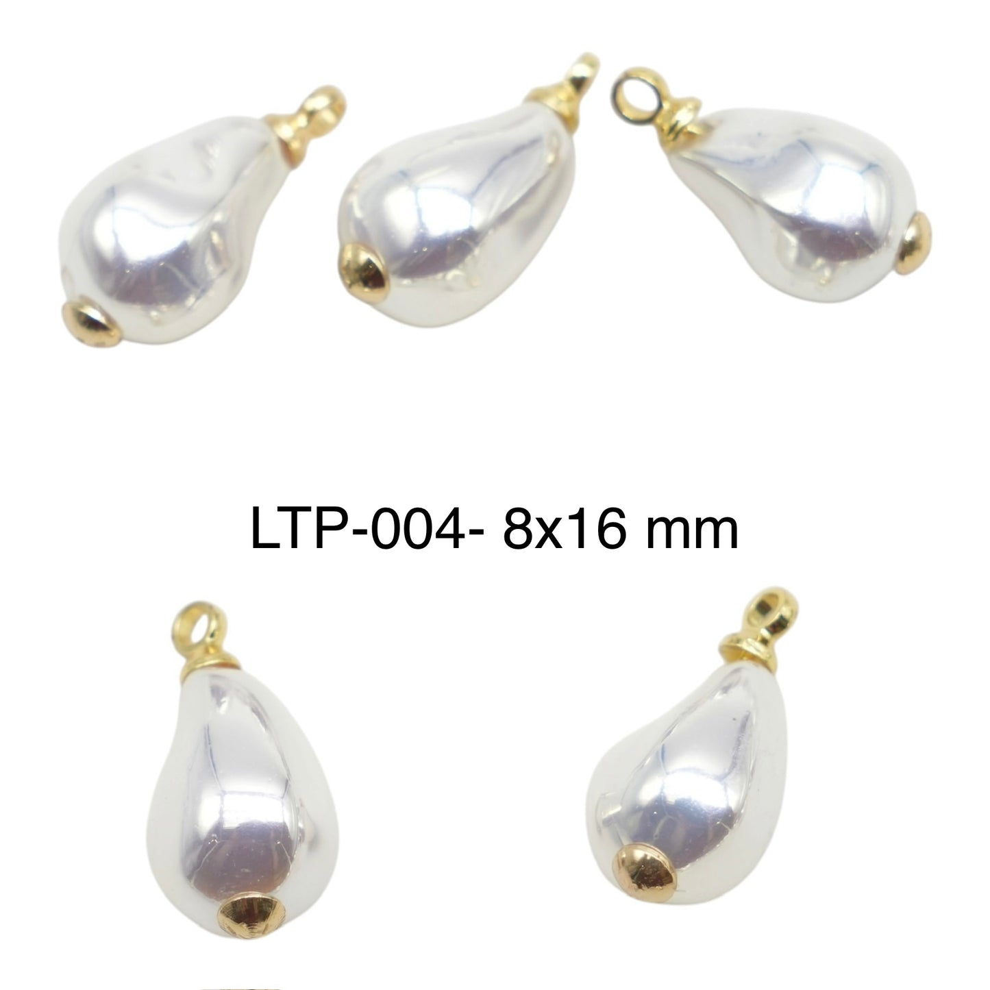 5 Breloques/Pendentifs Perles de Nacre irisée – Finition Laiton Double Rhodié (11 formes disponibles)
