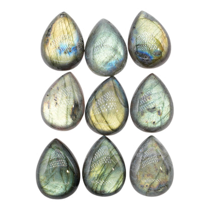 Lot de 9 pendentif Cabochon Goutte Labradorite AAA 25x35 mm
