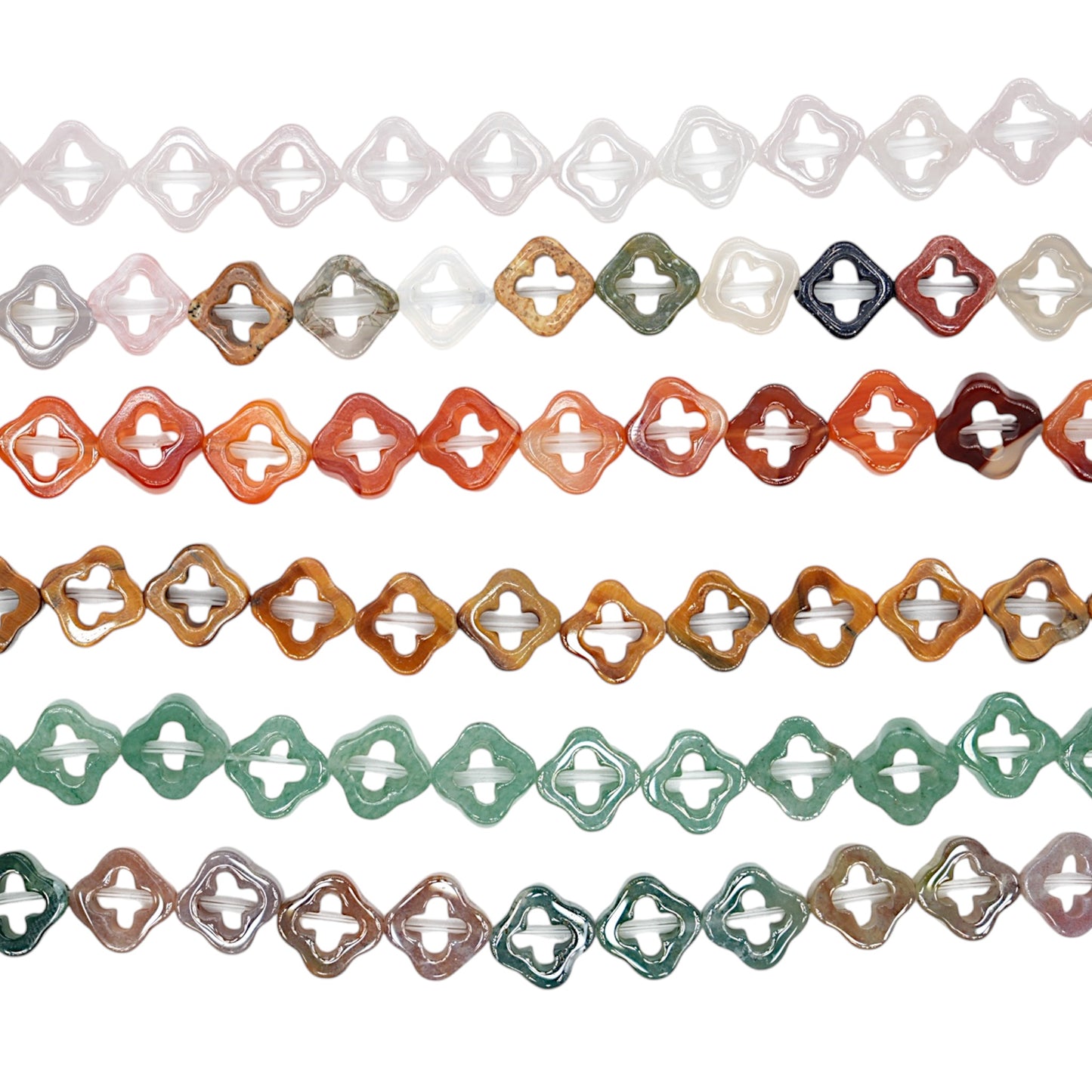 Fil trefle en pierre naturelle reference 37 — 10 mm (7 pierres disponible)