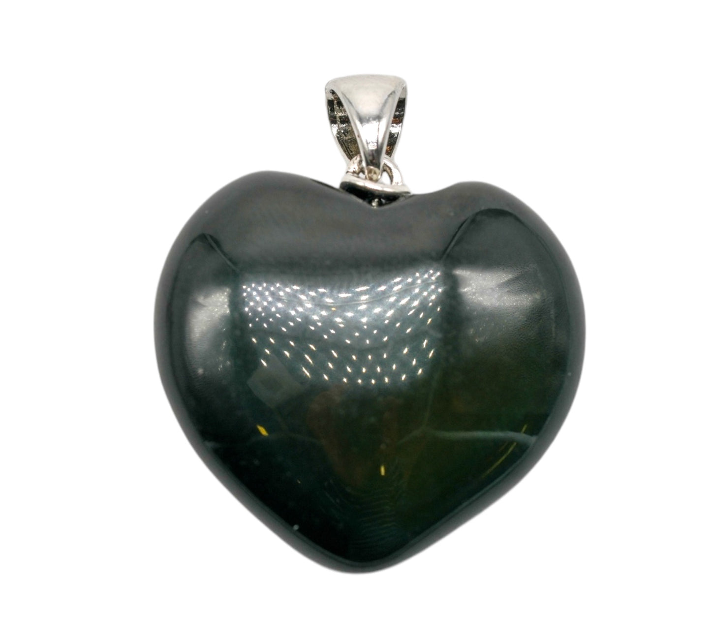 Pendentif en coeur obsidienne oeil celeste