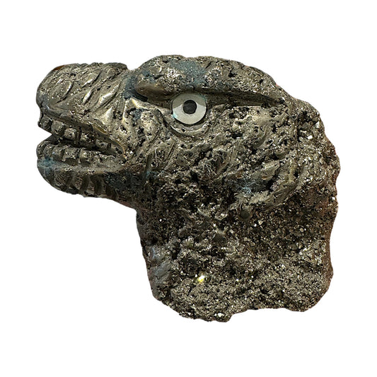 Statue Hibou pyrite du Pérou 620 grammes 10x8x3cm - Foliesbijoux