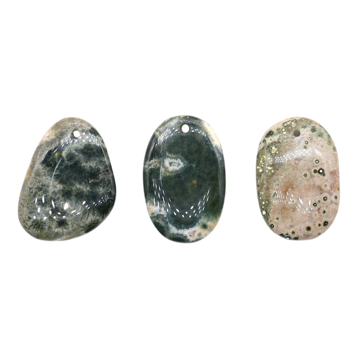 Pendentif Agate ocean forme aléatoire percé devant ref 13x22