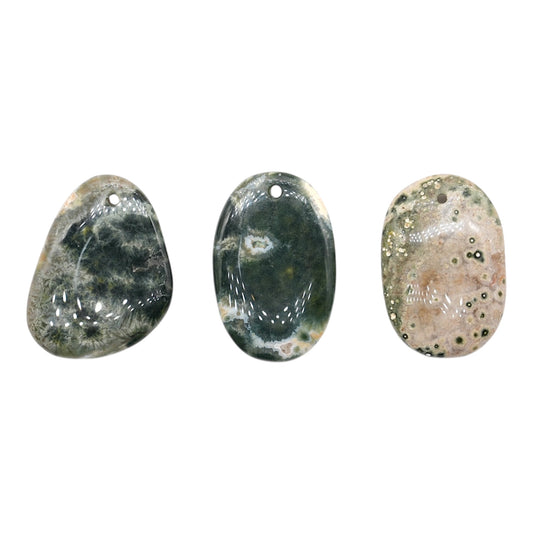 Pendentif Agate ocean forme aléatoire percé devant ref 13x22