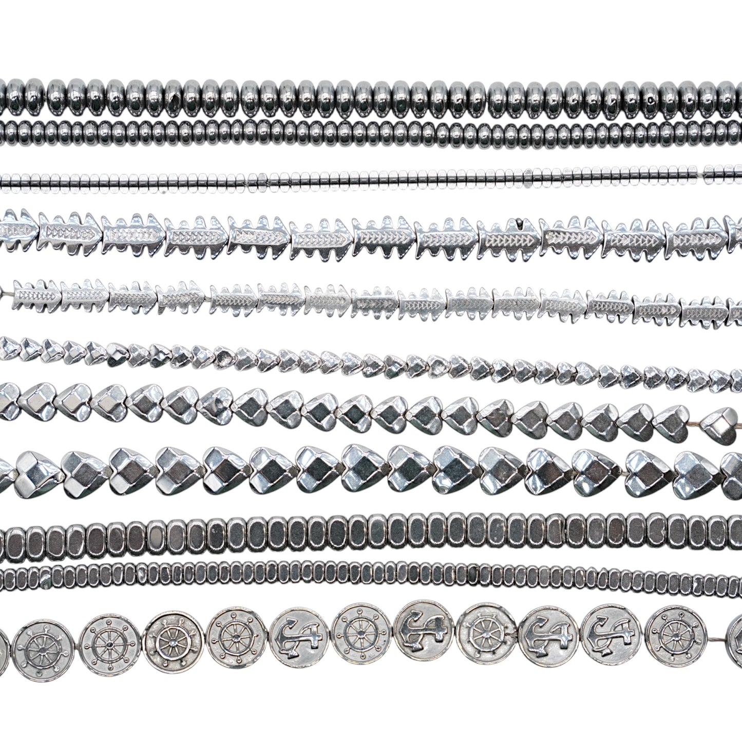 Fil de perle Hématite electroplaquée argenté HEA (270 à 280)