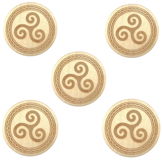 5 Plaques Triskel en bois 10 cm (référence: ESO-080) - Foliesbijoux