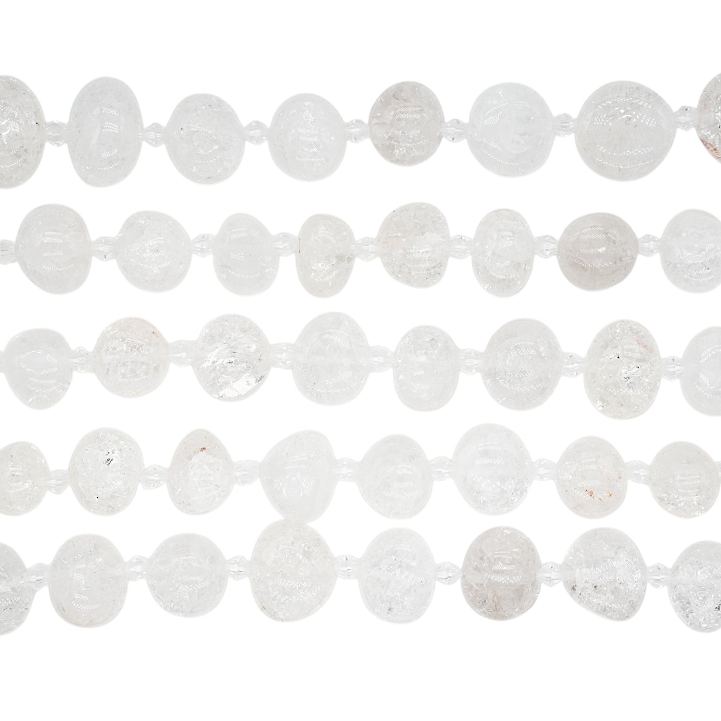 Fil de perles en Cristal de roche craquelé 13x18 mm