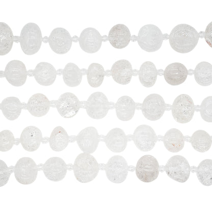 Fil de perles en Cristal de roche craquelé 13x18 mm