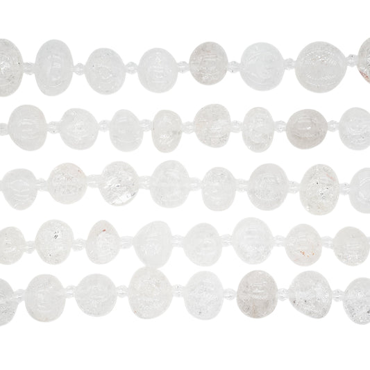 Fil de perles en Cristal de roche craquelé 13x18 mm
