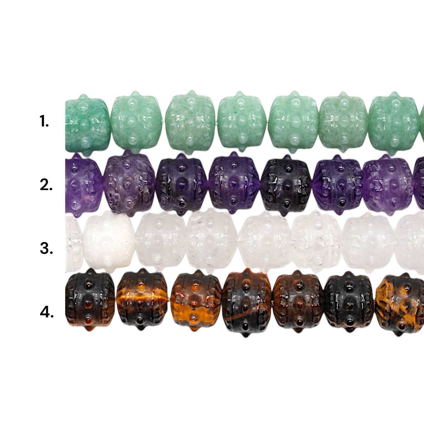 Fil de perle forme Baril à picots 10 mm référence 65 (4 pierres disponible)