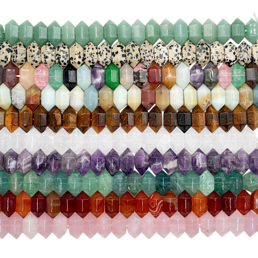 Breloque pointe facettée 9x10.5 mm pierre gemme - Amazonite - Doré à l Breloque pointe facettée 9x10.5 mm pierre gemme - Amazonite - Doré à l