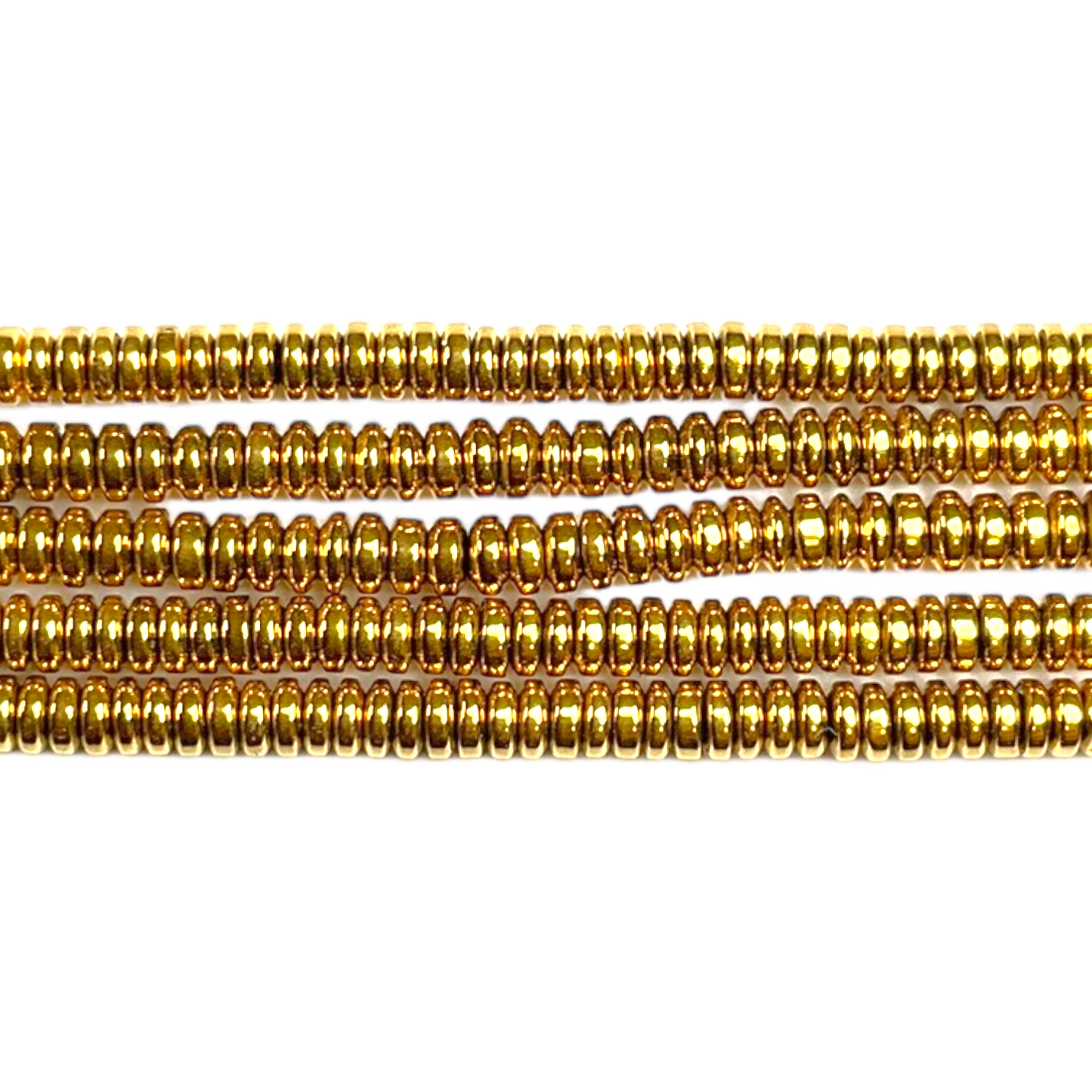 Fil de perle Hématite electroplaquée dorée claire HEDC-10