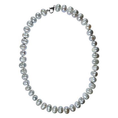 Collier en perles d’eau douce gris G-15