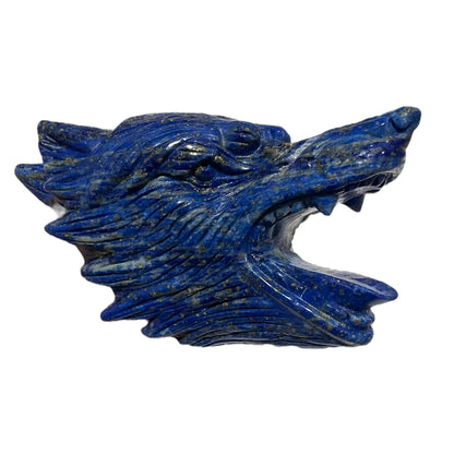 Tete de Loup en Lapis-lazuli pièce unique 12x7x7cm numéro TL1