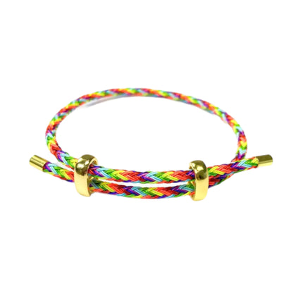 10 Bracelets arc en ciel nylon réglables coulissant pour fabrication