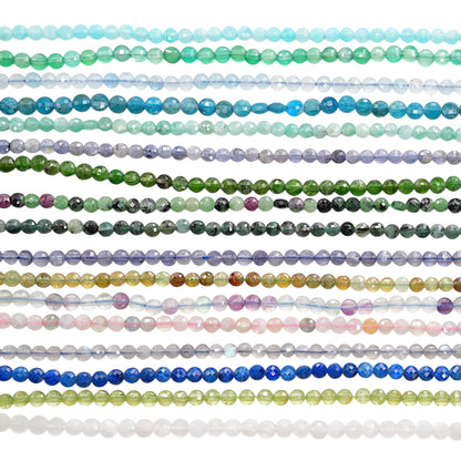 Fil de perle en rond plat facetté 4 mm (27 pierres disponible)