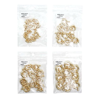 10 Fermoirs bouée laiton doré K38 (4 tailles disponible)