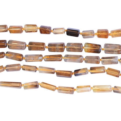 Fil de perle forme libre Citrine chauffé tube 15x5 mm (référence 34)