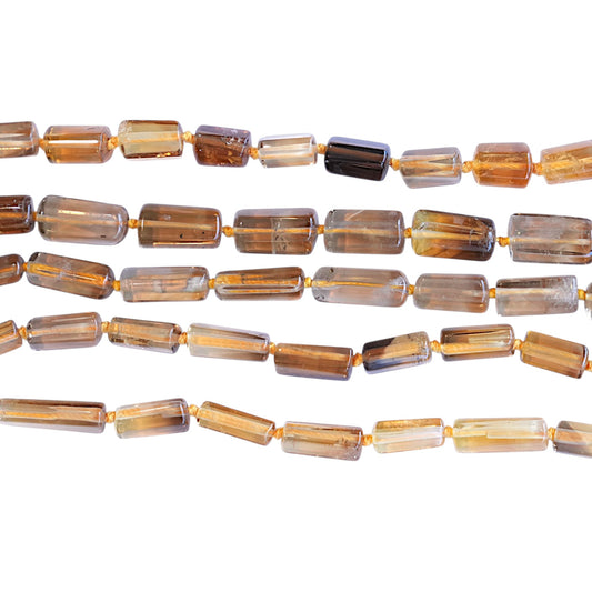 Fil de perle forme libre Citrine chauffé tube 15x5 mm (référence 34)