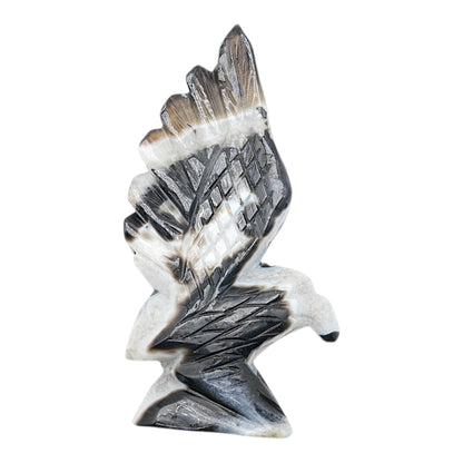 Figurine Aigle en Agate Botswana A+ 14x8 cm (modèle unique nº6)