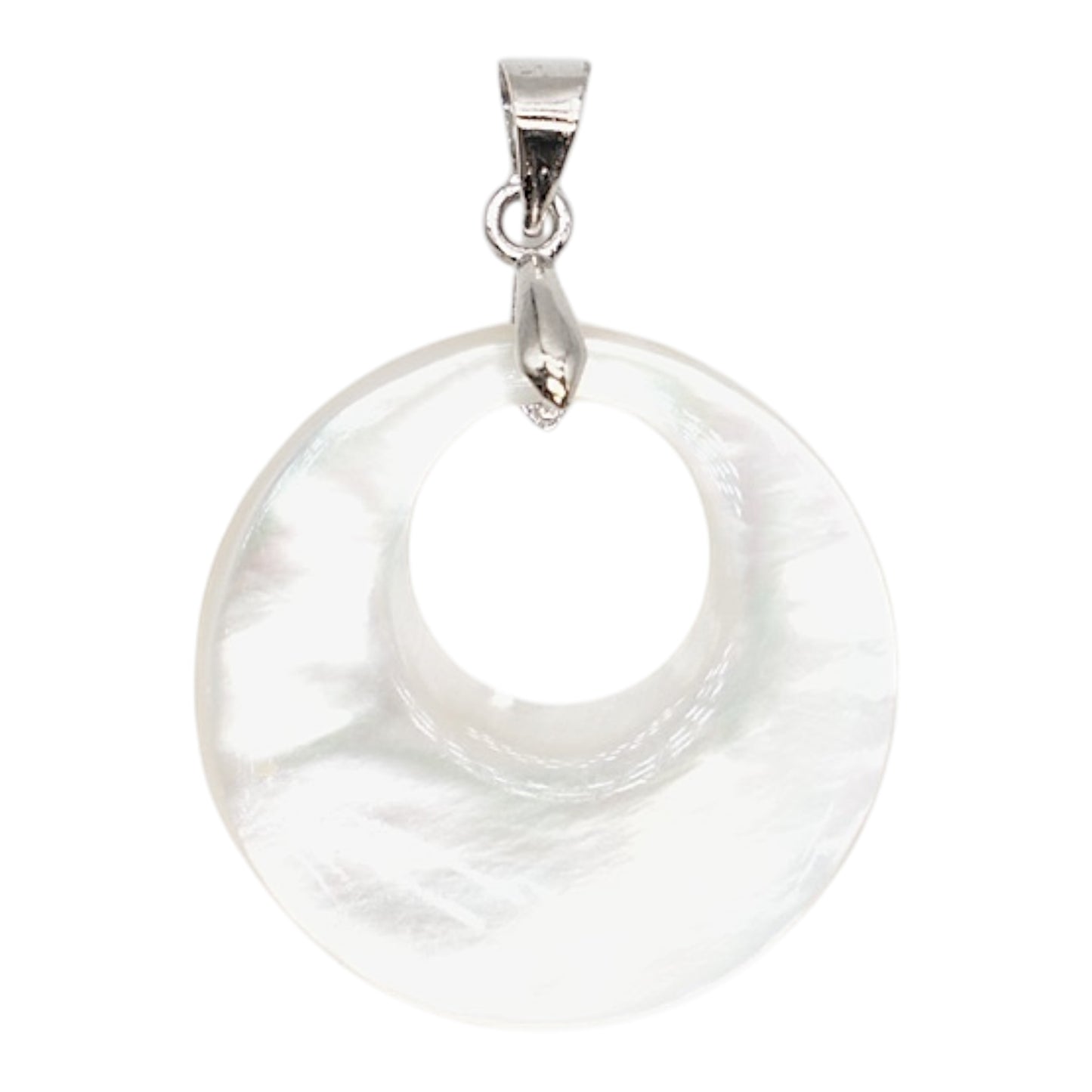 Pendentif nacre ronde forme donut 2.5 cm