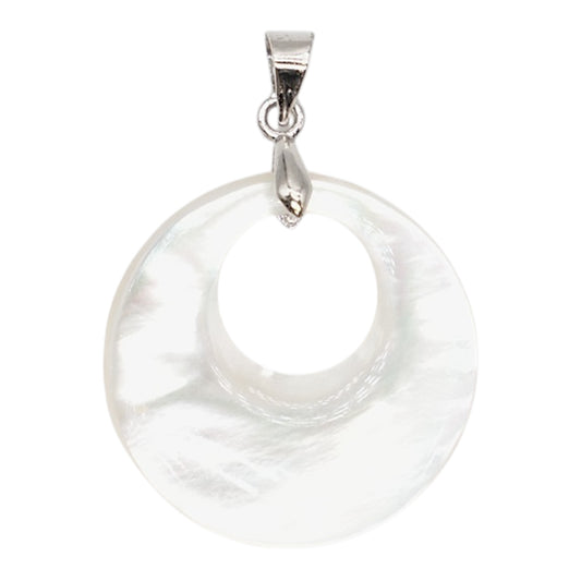Pendentif nacre ronde forme donut 2.5 cm