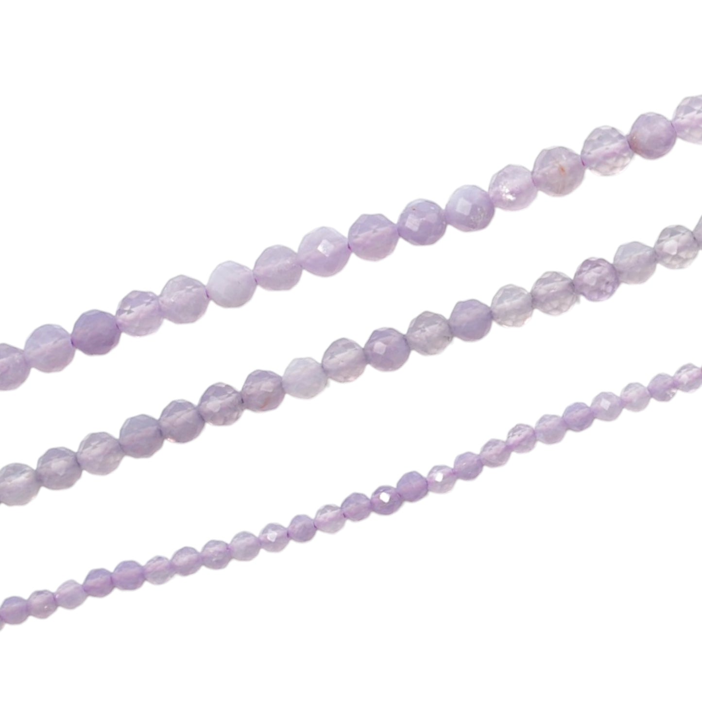 Fil de perles facettées Jade lilas de Birmanie A