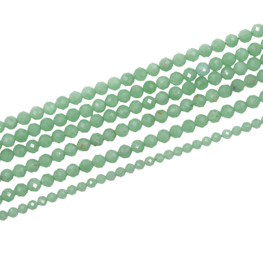 Fil de perles facettées Jade vert