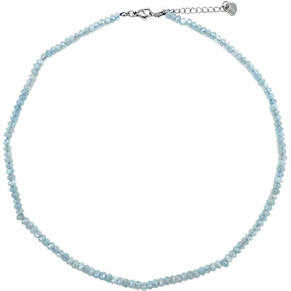 Collier aigue-marine 3x4mm acier inoxydable doré/argenté