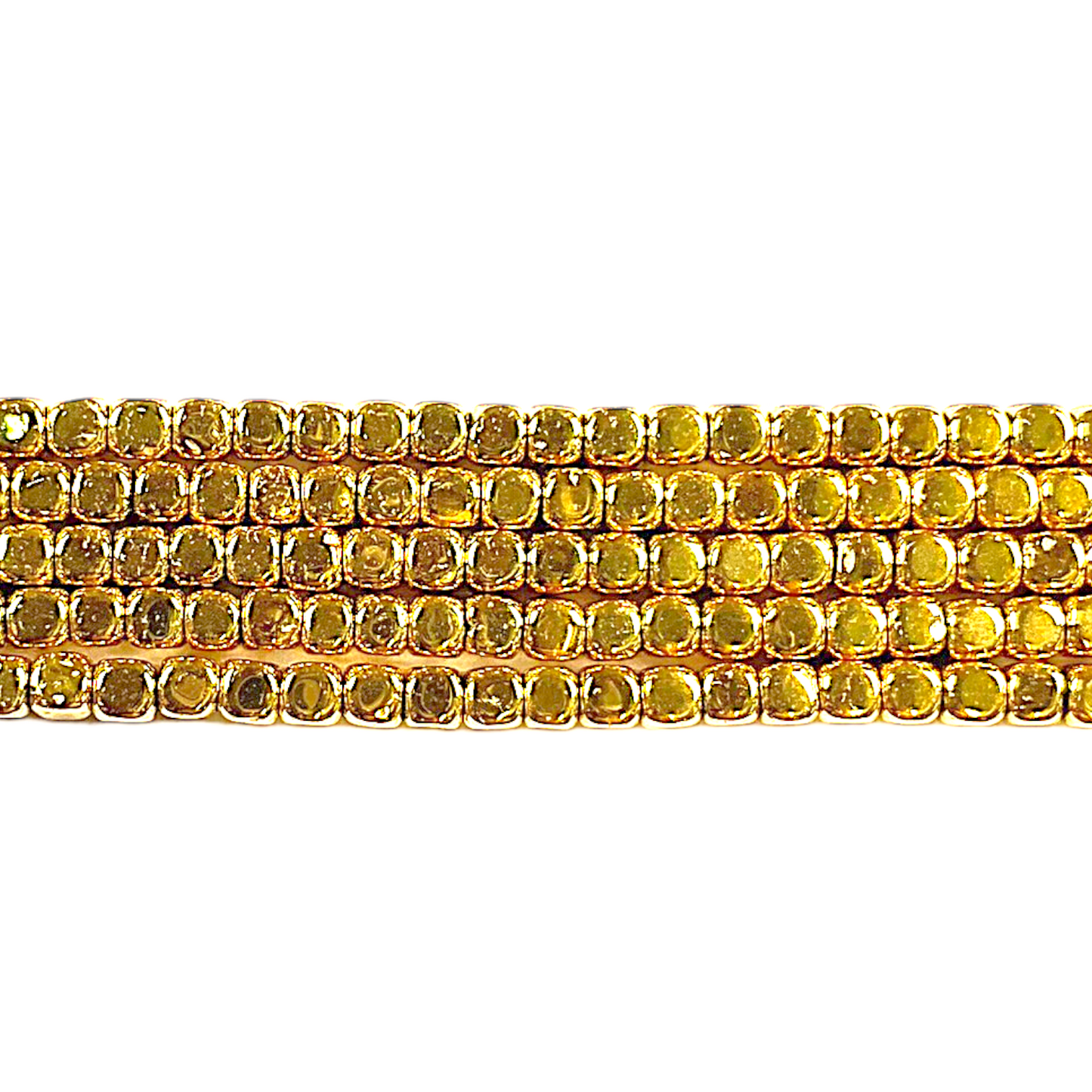 Fil de perle Hématite electroplaquée dorée claire HEDC-13