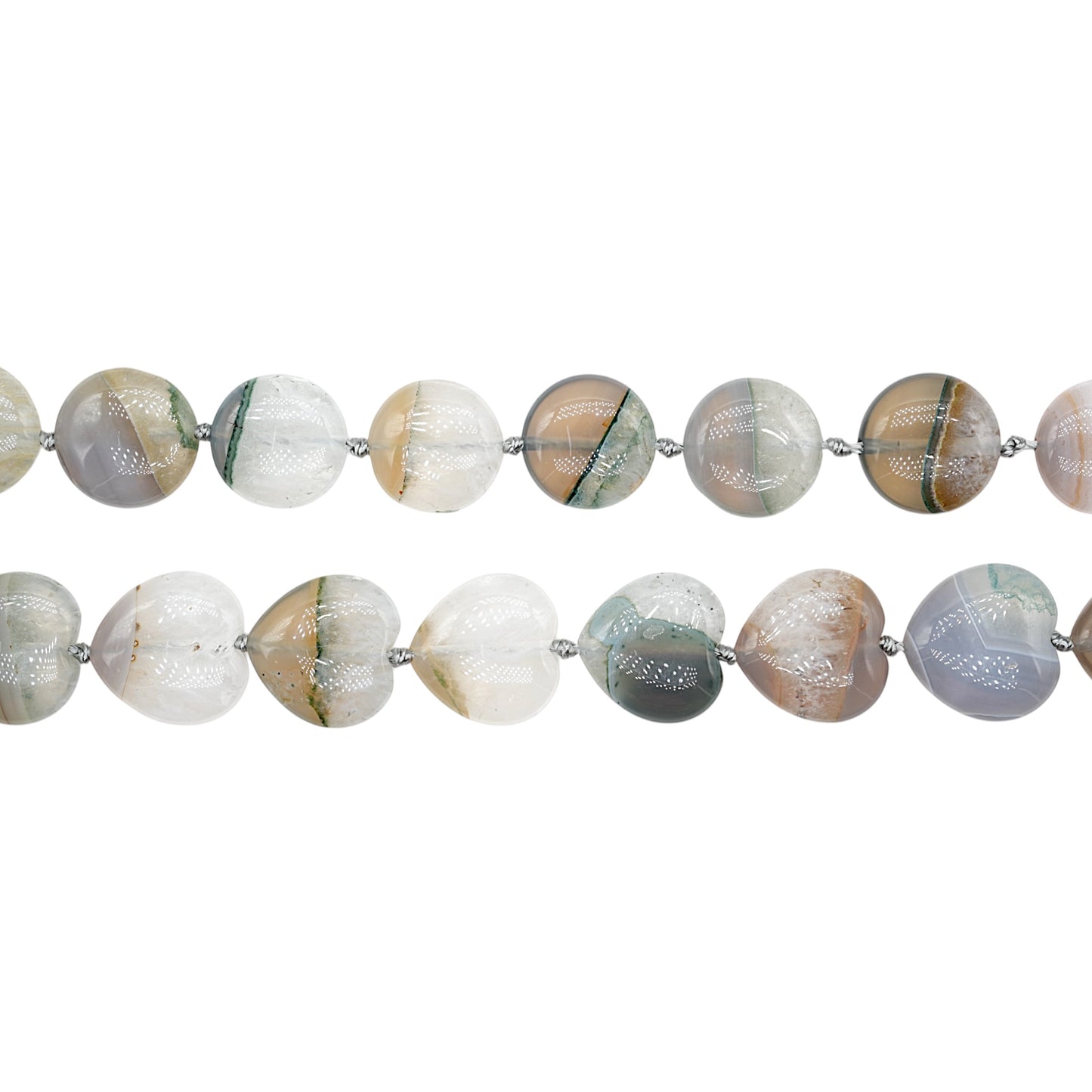 Fil de perles en Agate maronné du Botswana (2 formes disponible)