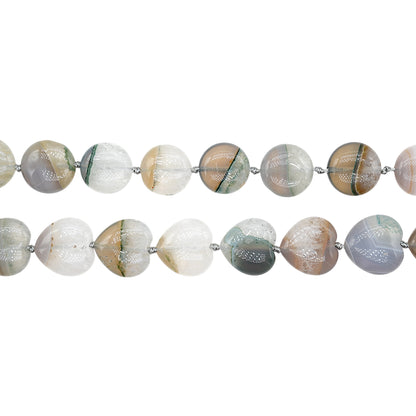 Fil de perles en Agate maronné du Botswana (2 formes disponible)