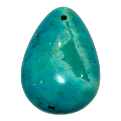 Pendentif Turquoise de Chine forme goutte percé devant