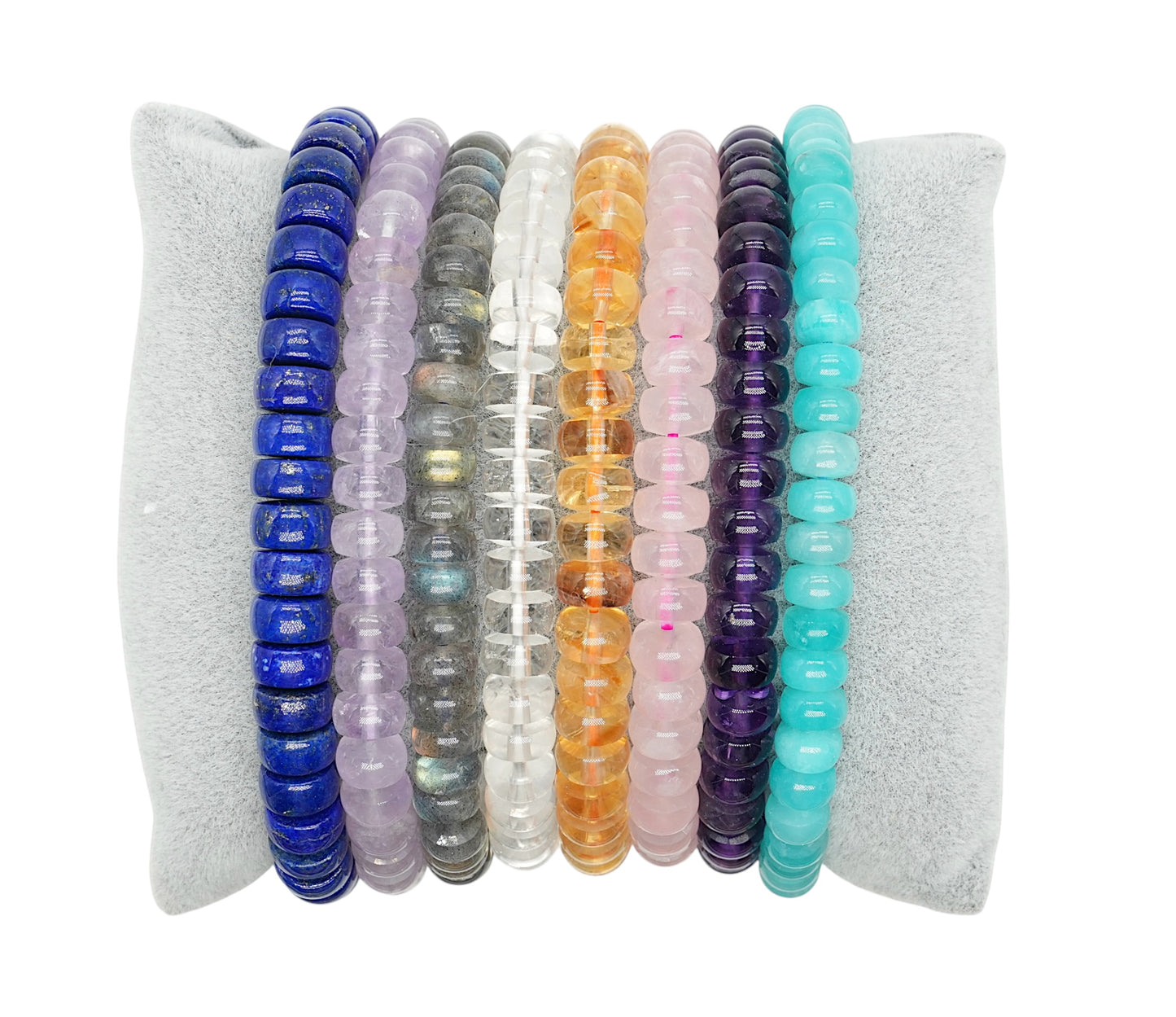 Bracelet rondelle 8x4mm en pierre naturelle (8 pierres disponible)