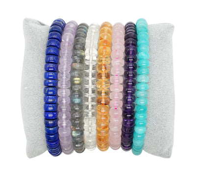 Bracelet rondelle 8x4mm en pierre naturelle (8 pierres disponible)