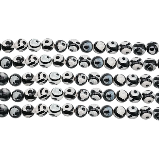 Fil de perle Agate du Tibet Dzi #4 - Foliesbijoux