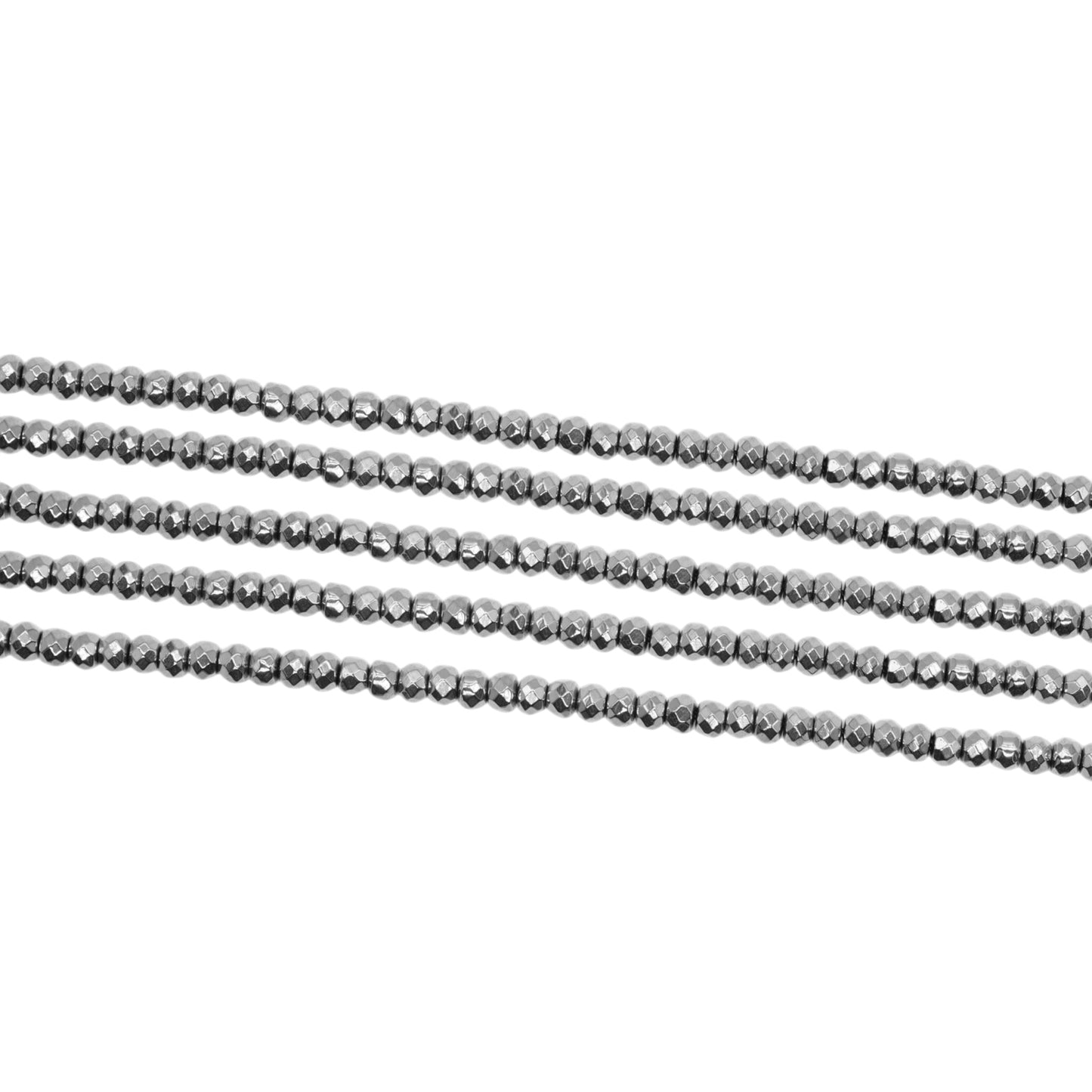 Fil de perle Hématite electroplaquée argenté 4 mm HEA-10