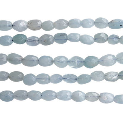 Fil de perle forme libre Aigue marine 10x12 mm (référence 101)