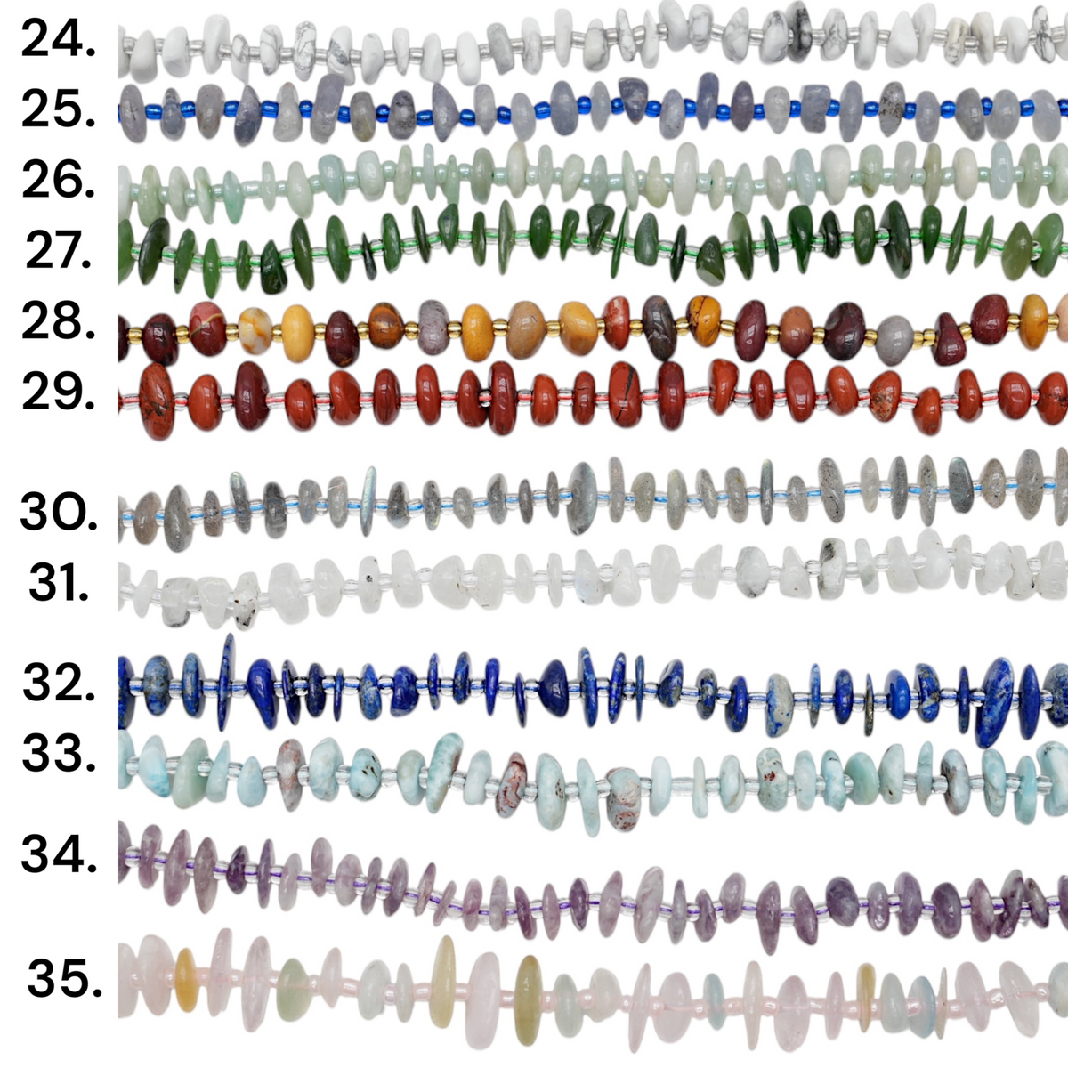 Baroque stone bead strand 5x12 mm (27 beads available)