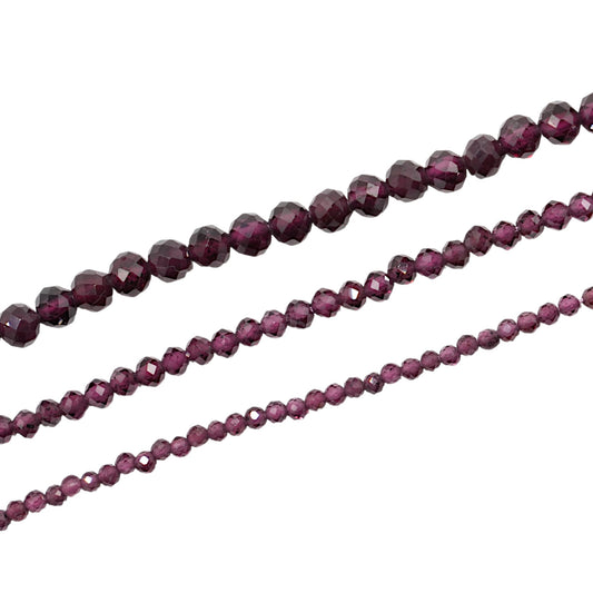 Fil de perles facettées Grenat violet A