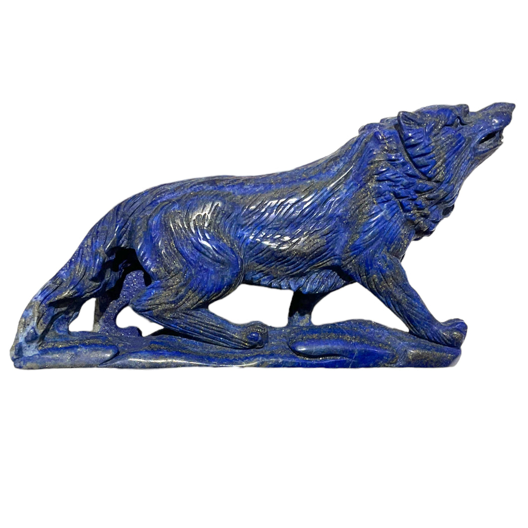 Loup en Lapis-lazuli pièce unique 17x9x4 cm