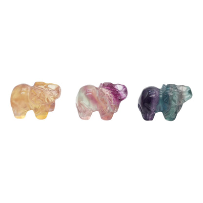 Figurine Elephant en Fluorine multicolore 3x2,5 cm